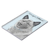 ノルウェーエルクハウンド絵画ズ – オリジナルドッグアート ノートブック (左側)