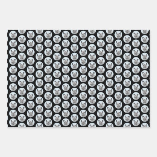 ノルウェーエルクハウンド絵画ズ – オリジナルドッグアート ラッピングペーパーシート (正面3)