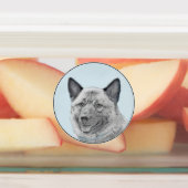 ノルウェーエルクハウンド絵画ズ – オリジナルドッグアート ラベル (貼付)