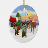 ノルウェーエルクハウンド セラミックオーナメント (右)