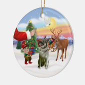 ノルウェーエルクハウンド セラミックオーナメント (左)