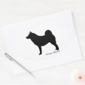 ノルウェーエルクハウンド 楕円形シール (封筒)