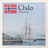 ノルウェーオスロ土産 ガラスコースター (正面)
