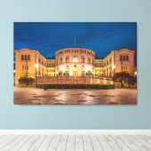 ノルウェーオスロ建物アットナイト キャンバスプリント (インサイチュ (ウッドフロア))