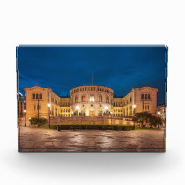 ノルウェーオスロ建物アットナイト フォトブロック