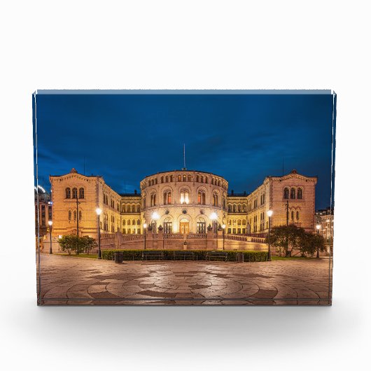 ノルウェーオスロ建物アットナイト フォトブロック (正面)