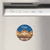 ノルウェーオスロ建物アットナイト マグネット (インサイチュ (食洗機))