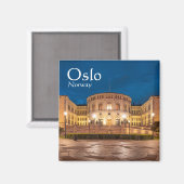 ノルウェーオスロ建物アットナイト マグネット (正面/裏面)