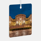 ノルウェーオスロ建物アットナイト メタルオーナメント (正面右)