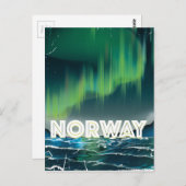 ノルウェーオーロラ北灯旅行ポスター ポストカード (正面/裏面)