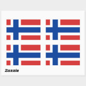 ノルウェーカスタム国旗(ノルウェー国旗) 長方形シール (シート)