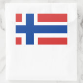 ノルウェーカスタム国旗(ノルウェー国旗) 長方形シール (バッグ)