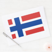 ノルウェーカスタム国旗(ノルウェー国旗) 長方形シール (封筒)
