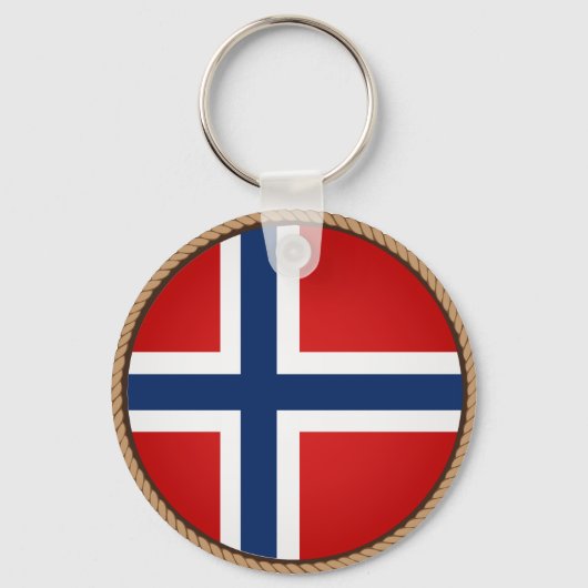 ノルウェーカッコいい国旗のシール キーホルダー (正面)