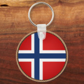 ノルウェーカッコいい国旗のシール キーホルダー (正面)