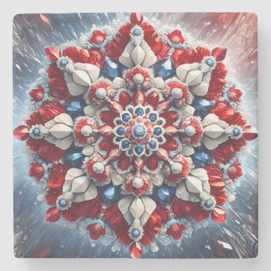 ノルウェーカラー付き特殊な石コースター ストーンコースター (正面)