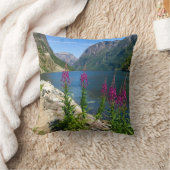 ノルウェーグドヴァンゲンヴィレッジシーン装飾用クッション クッション (ブランケット)