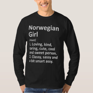 ノルウェージャガールノルウェーおもしろいカントリーホームルーツデ Tシャツ