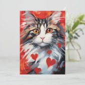 ノルウェージャンフォレストキャットのバレンタインデー シーズンカード (スタンド正面)