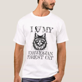 ノルウェージャンフォレストキャットの肉球ブラックを愛してる Tシャツ