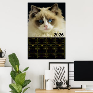 ノルウェージャンフォレストキャット – 2026年 カレンダー 壁掛け デザイン ポスター