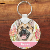 ノルウェージャン・エルクハウンドの犬タグ - カスタム情報 キーホルダー (正面)