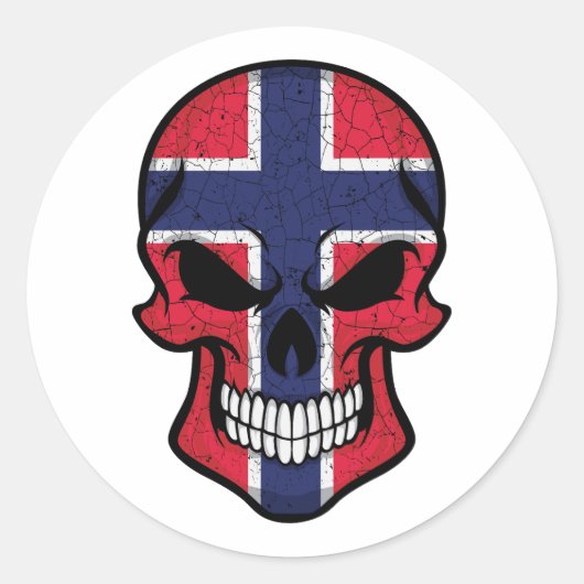 ノルウェースカル国旗 ラウンドシール (正面)