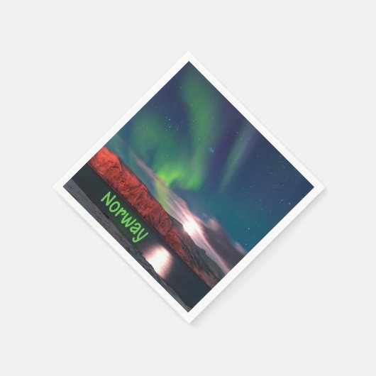 ノルウェースカンジナビア北部ライトレッドクライフ スタンダードカクテルナプキン (角)