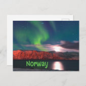 ノルウェースカンジナビア北部ライトレッドクライフ ポストカード (正面/裏面)