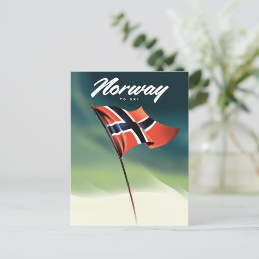 ノルウェースキーポスター ポストカード (スタンド正面)