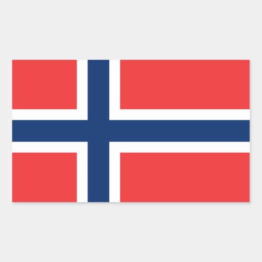 ノルウェーステッカー国旗 長方形シール (正面)