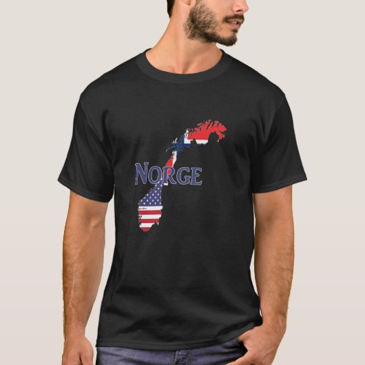 ノルウェーノルゲ祖先エクスパット国外在住家族のルーン Tシャツ (正面)