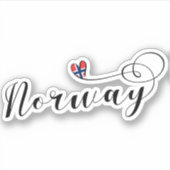 ノルウェーハート国旗 シール (正面)