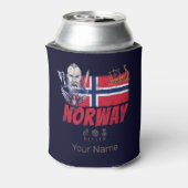 ノルウェーバイキングヴィンテージ国旗と船舶のお土産 缶クーラー (缶裏面)