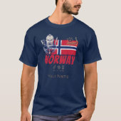 ノルウェーバイキングヴィンテージ国旗と船舶のお土産 Tシャツ (正面)