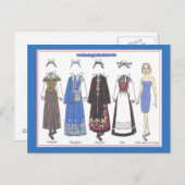 ノルウェーバナードIII紙人形葉書 ポストカード (正面/裏面)