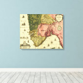 ノルウェーパノラママップノルウェー キャンバスプリント (インサイチュ (ウッドフロア))