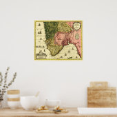 ノルウェーパノラママップノルウェー ポスター (キッチン)