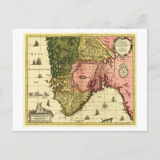 ノルウェーパノラママップノルウェー ポストカード (正面)