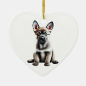 ノルウェーパーソナライズされたエルクハウンドパピー セラミックオーナメント (正面)