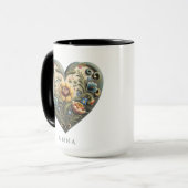ノルウェーパーソナライズされたローズマリングフォークアートハートM マグカップ (正面左)