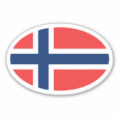 ノルウェービニールカーシールのオーバルノルウェー国旗 シール (正面)