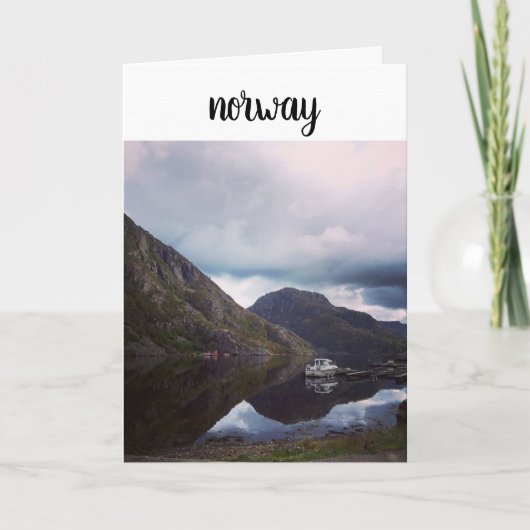 ノルウェーフィヨルドとボート シーズンカード (正面)