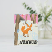 ノルウェーフォックスヴィンテージ旅行ポスター ポストカード (スタンド正面)