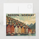 ノルウェーベルゲン ヴィンテージ トラベル ポストカード (正面/裏面)