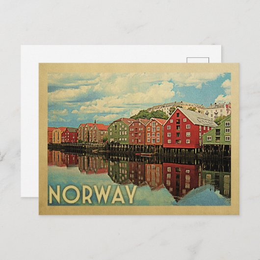 ノルウェーポストカードヴィンテージ旅行 ポストカード (正面/裏面)