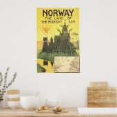 ノルウェーミッドナイトサンヴィンテージ旅行の土地 ポスター (キッチン)