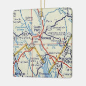 ノルウェーメインヴィンテージの地図 セラミックオーナメント (左)