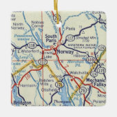 ノルウェーメインヴィンテージの地図 セラミックオーナメント (正面)