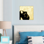 ノルウェーモダンのエレガントオスロの上品でギフトの地図 箔ポスター (インサイチュ (寝室))